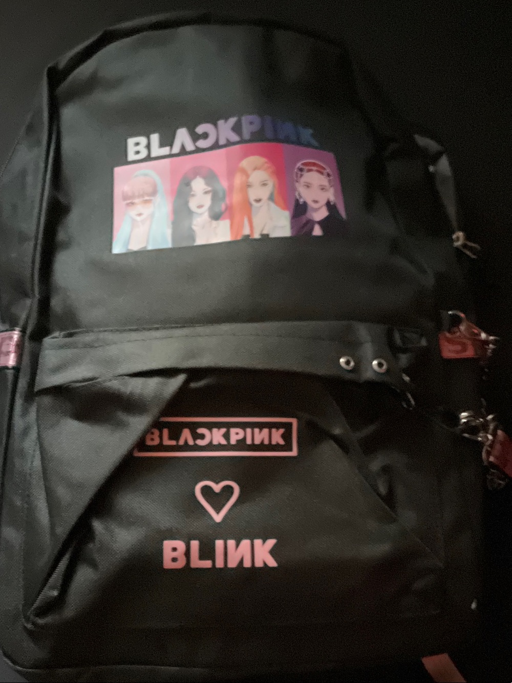 BLINK Black and Pink Graphic Backpack